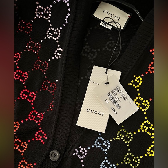 Gucci Rainbow Embellished Oversized Cardigan Unisex - Picture 5 of 6